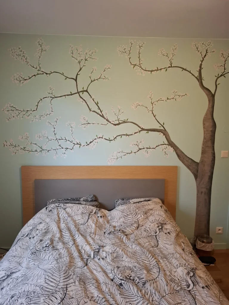 Décoration intérieure peint sur mur de chambre