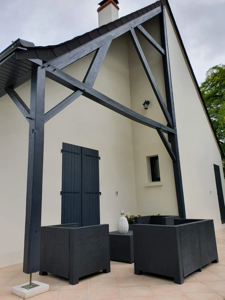 Poutre, volet et façade peinture imperméabilisation