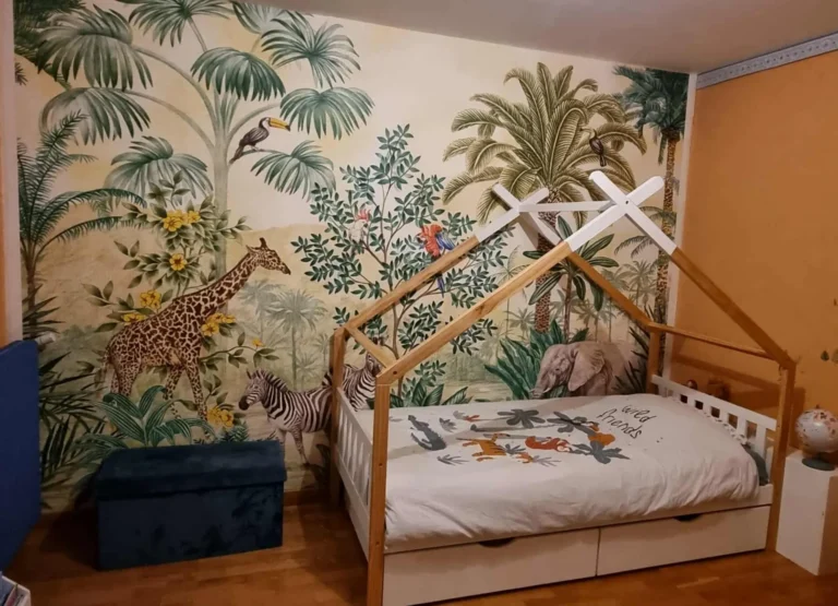 Papier peint panoramique dans une chambre