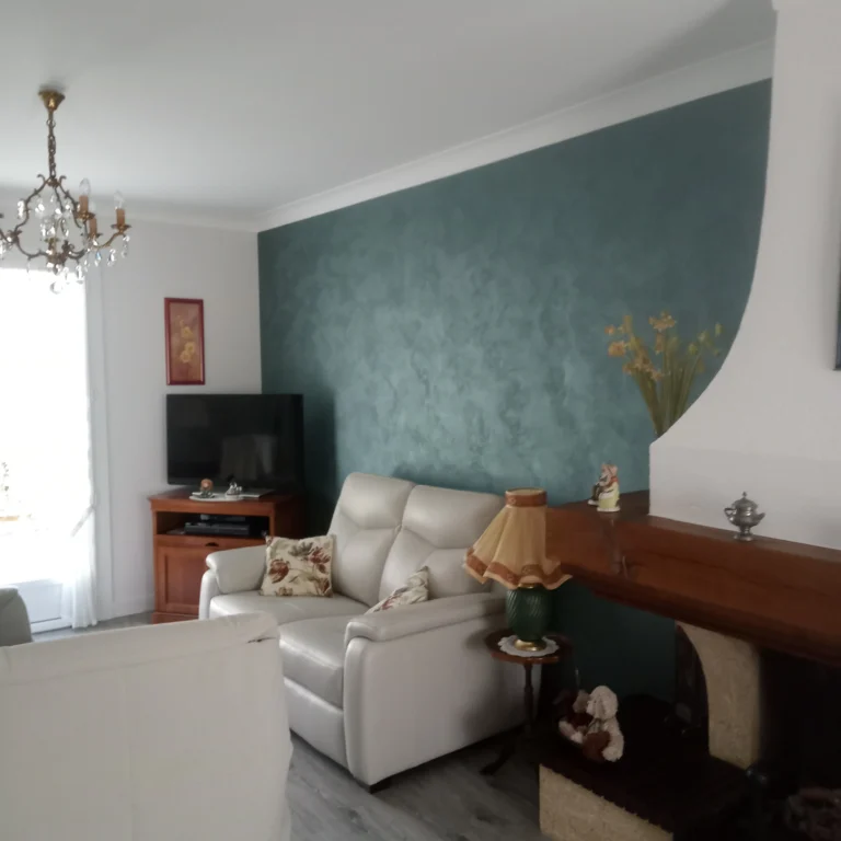 Peinture et texture relief à peindre mur et plafond (Salon)