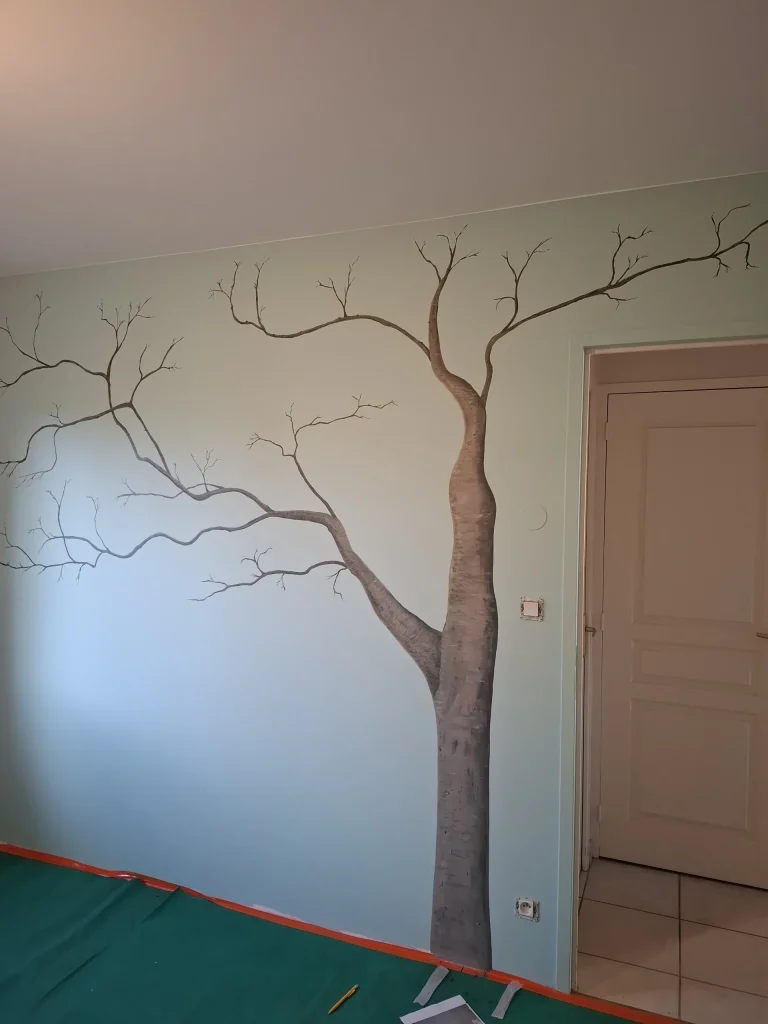 Décor peint sur mur de chambre - photo 1